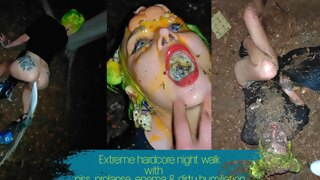 anal Extreme hardcore night walk with piss, enema, prolapse and dirty humiliation bdsm hd videos